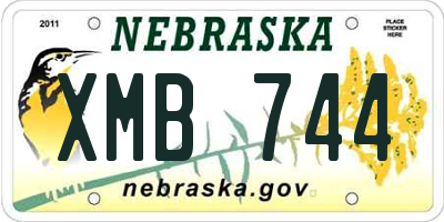 NE license plate XMB744