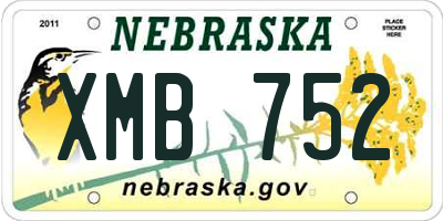NE license plate XMB752