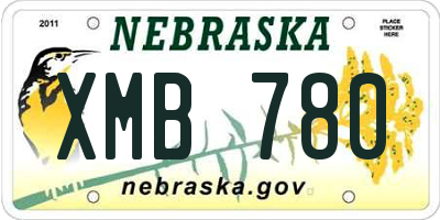 NE license plate XMB780