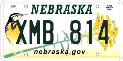 NE license plate XMB814