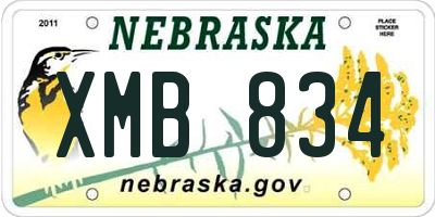 NE license plate XMB834