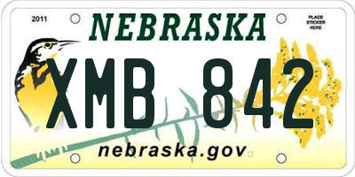 NE license plate XMB842