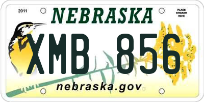 NE license plate XMB856