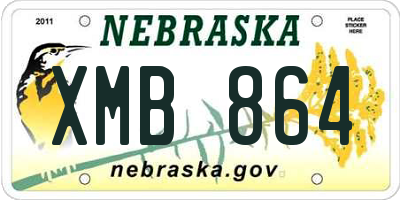 NE license plate XMB864