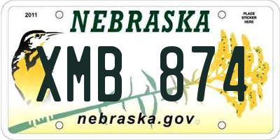 NE license plate XMB874