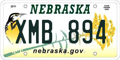 NE license plate XMB894
