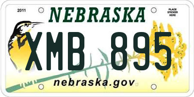 NE license plate XMB895