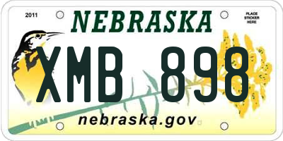 NE license plate XMB898