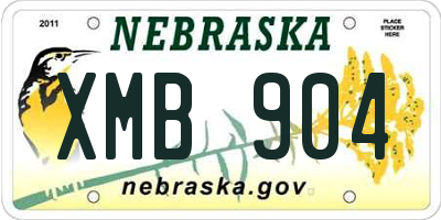 NE license plate XMB904
