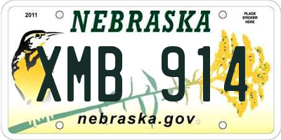 NE license plate XMB914