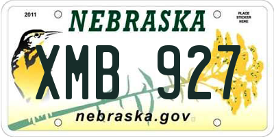 NE license plate XMB927