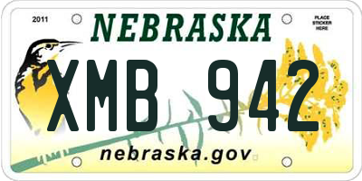 NE license plate XMB942