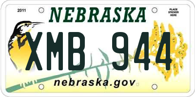 NE license plate XMB944