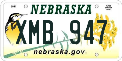 NE license plate XMB947