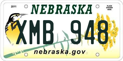 NE license plate XMB948