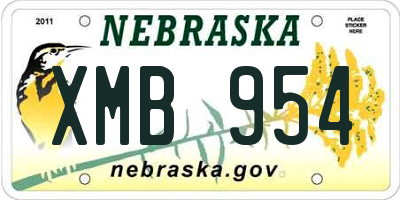 NE license plate XMB954
