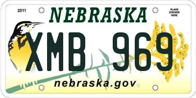 NE license plate XMB969