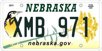 NE license plate XMB971