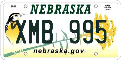 NE license plate XMB995