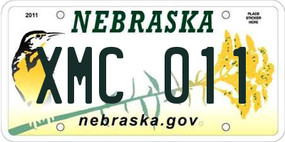 NE license plate XMC011
