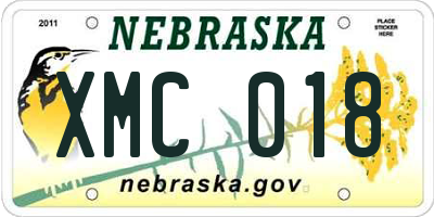NE license plate XMC018