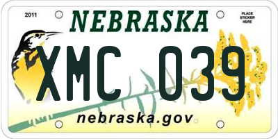 NE license plate XMC039