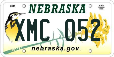 NE license plate XMC052