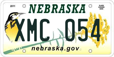 NE license plate XMC054