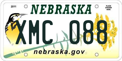 NE license plate XMC088