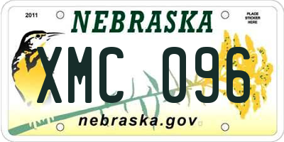 NE license plate XMC096