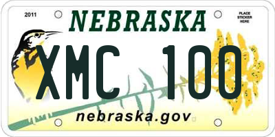 NE license plate XMC100