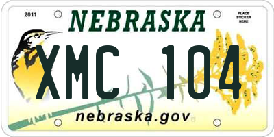 NE license plate XMC104