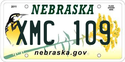 NE license plate XMC109