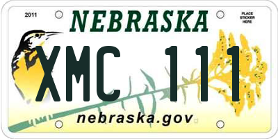 NE license plate XMC111