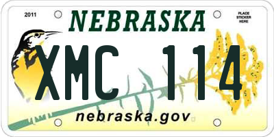 NE license plate XMC114