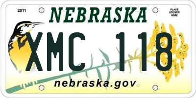 NE license plate XMC118