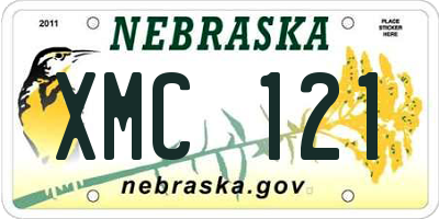 NE license plate XMC121