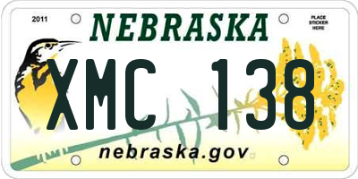 NE license plate XMC138