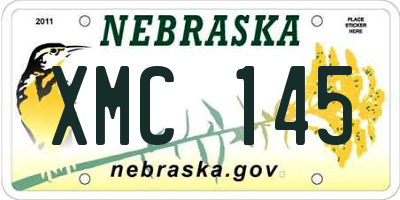 NE license plate XMC145