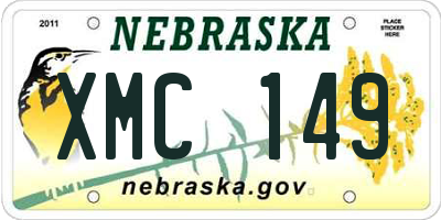 NE license plate XMC149