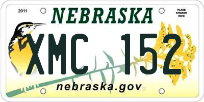NE license plate XMC152