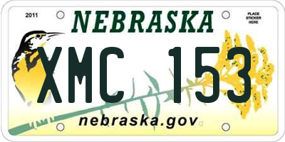 NE license plate XMC153