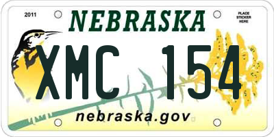 NE license plate XMC154