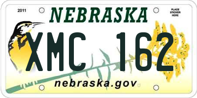 NE license plate XMC162