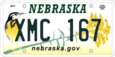 NE license plate XMC167