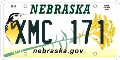 NE license plate XMC171