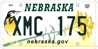 NE license plate XMC175
