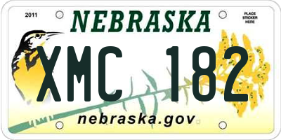NE license plate XMC182