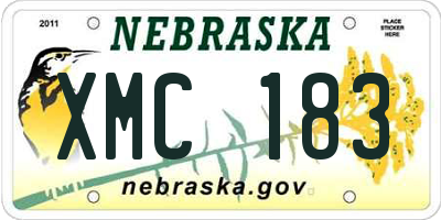 NE license plate XMC183