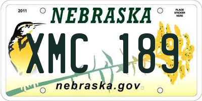 NE license plate XMC189